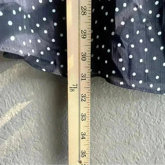 TOPSHOP Black with Polka Dot Flare Sleeve Ruffle Dress Size 4 - Picture 4 of 7